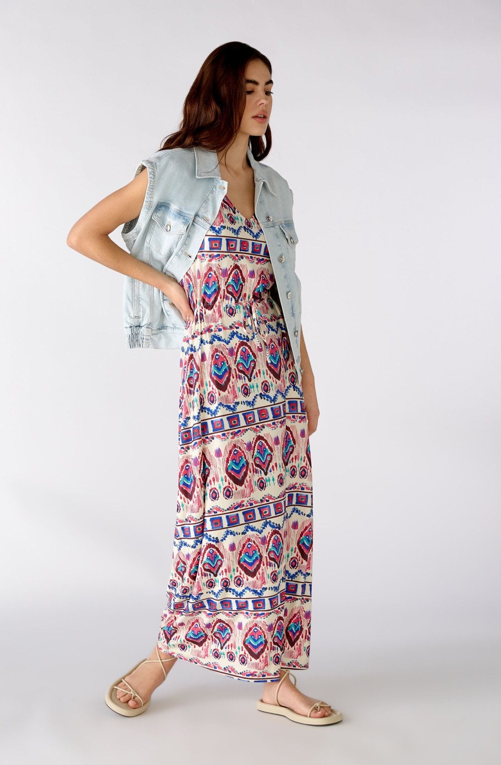 Pink & Blue Aztec Print Dress