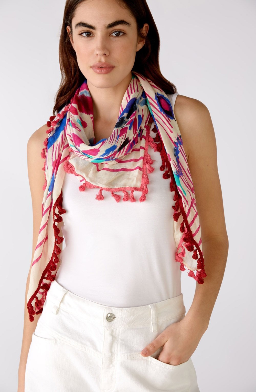 Pink & Blue Bold Print Scarf