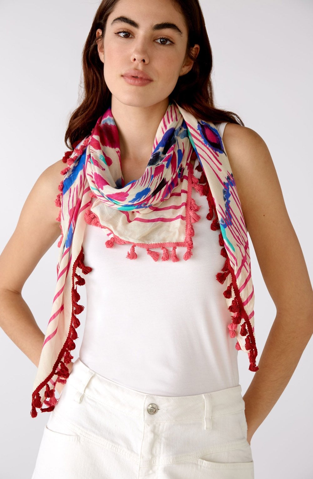 Pink & Blue Bold Print Scarf