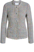 Pink Blue Collarless Tailored Jacket