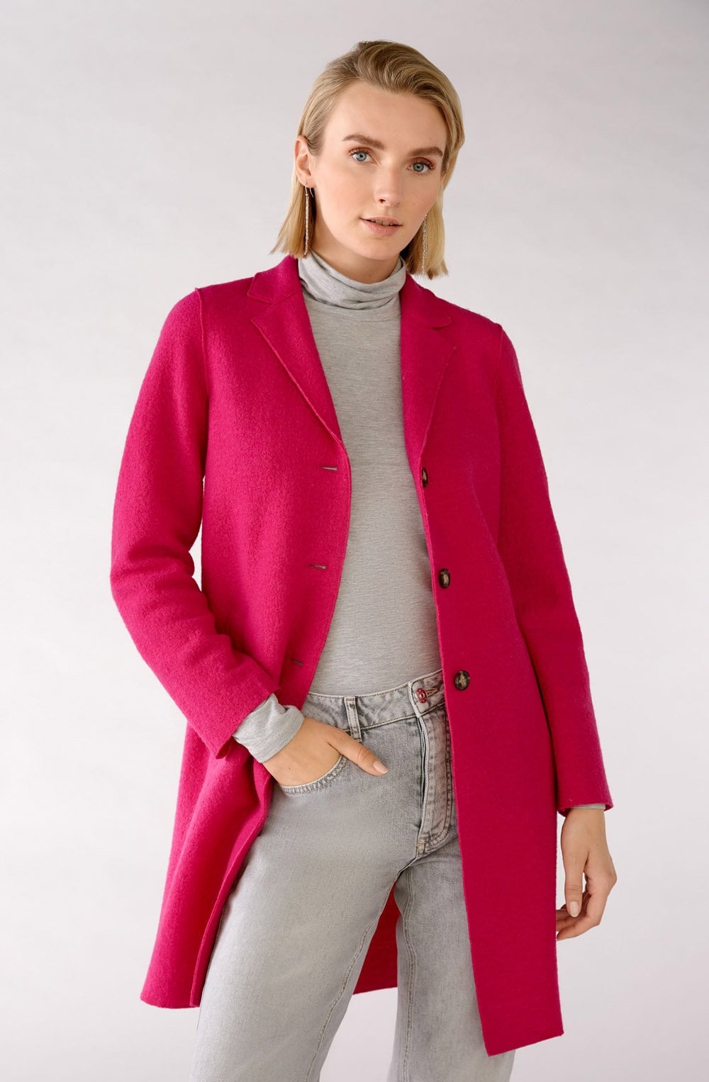 Pink Boiled Wool Coat