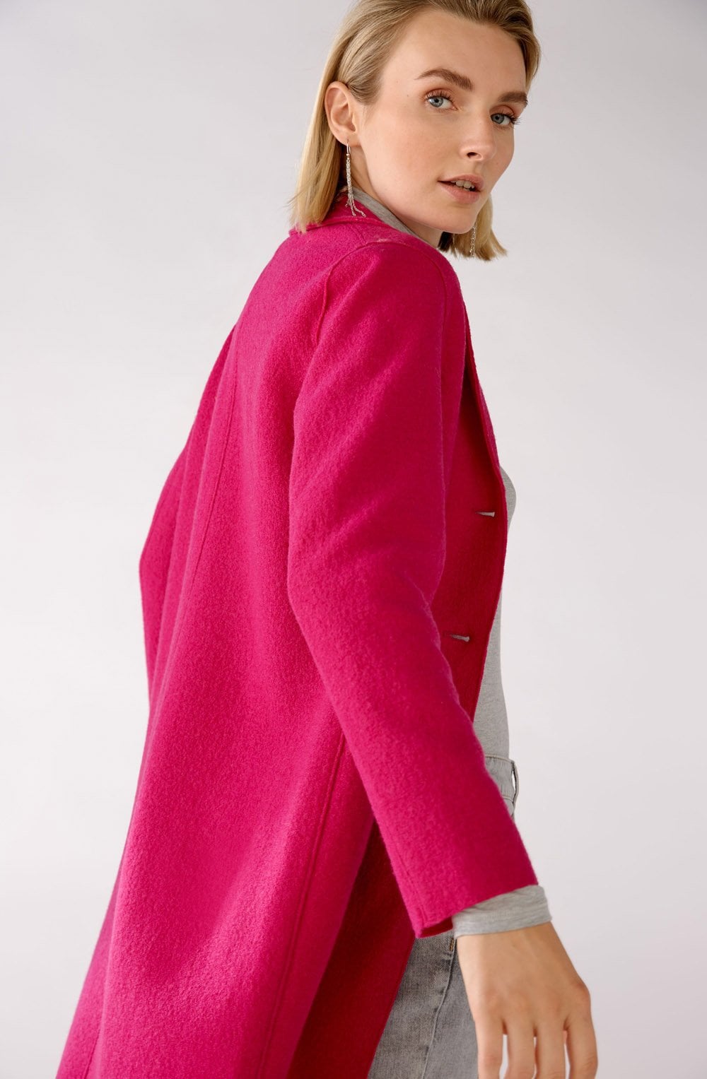 Pink Boiled Wool Coat