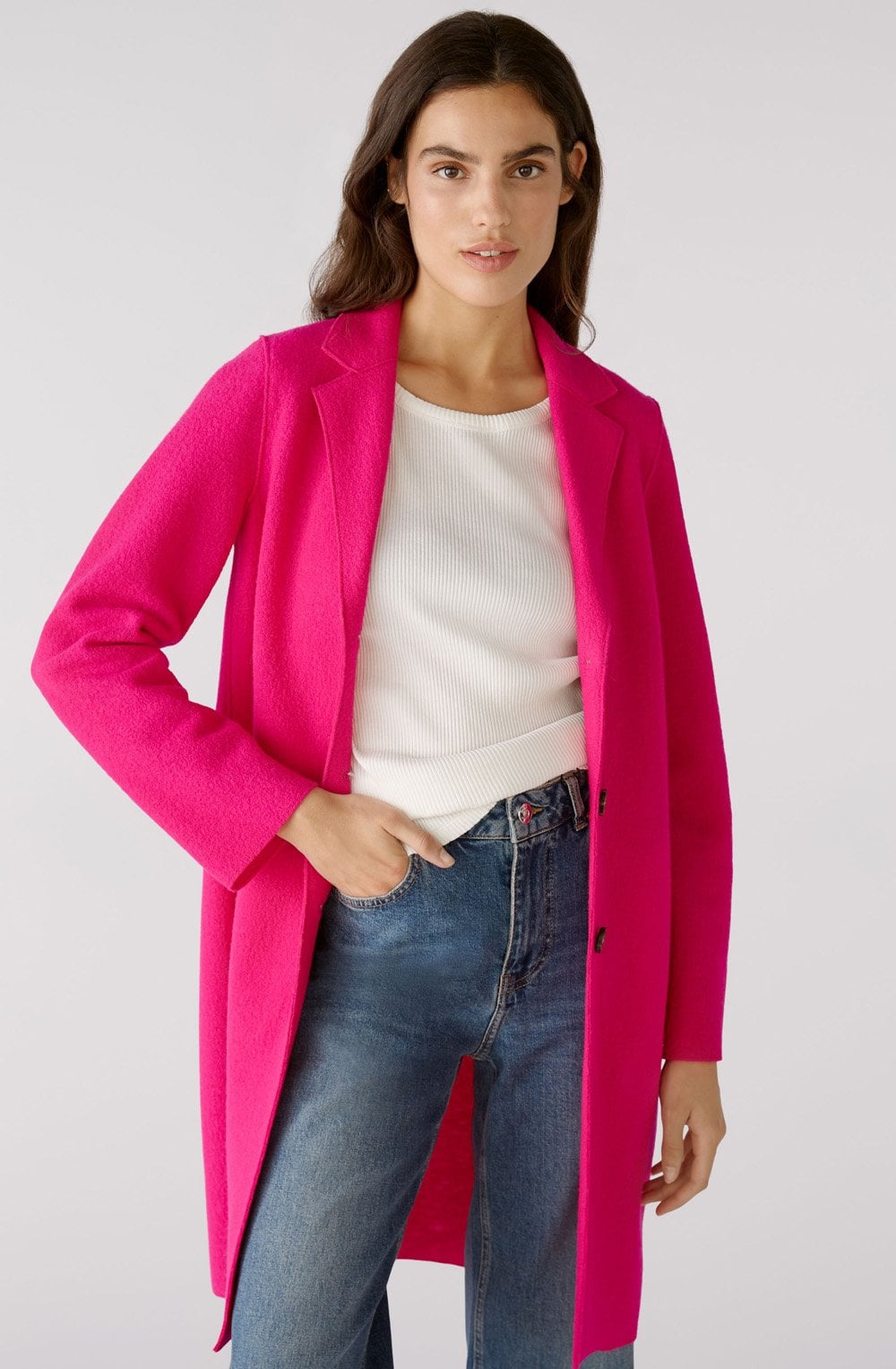 Pink Boiled Wool Coat