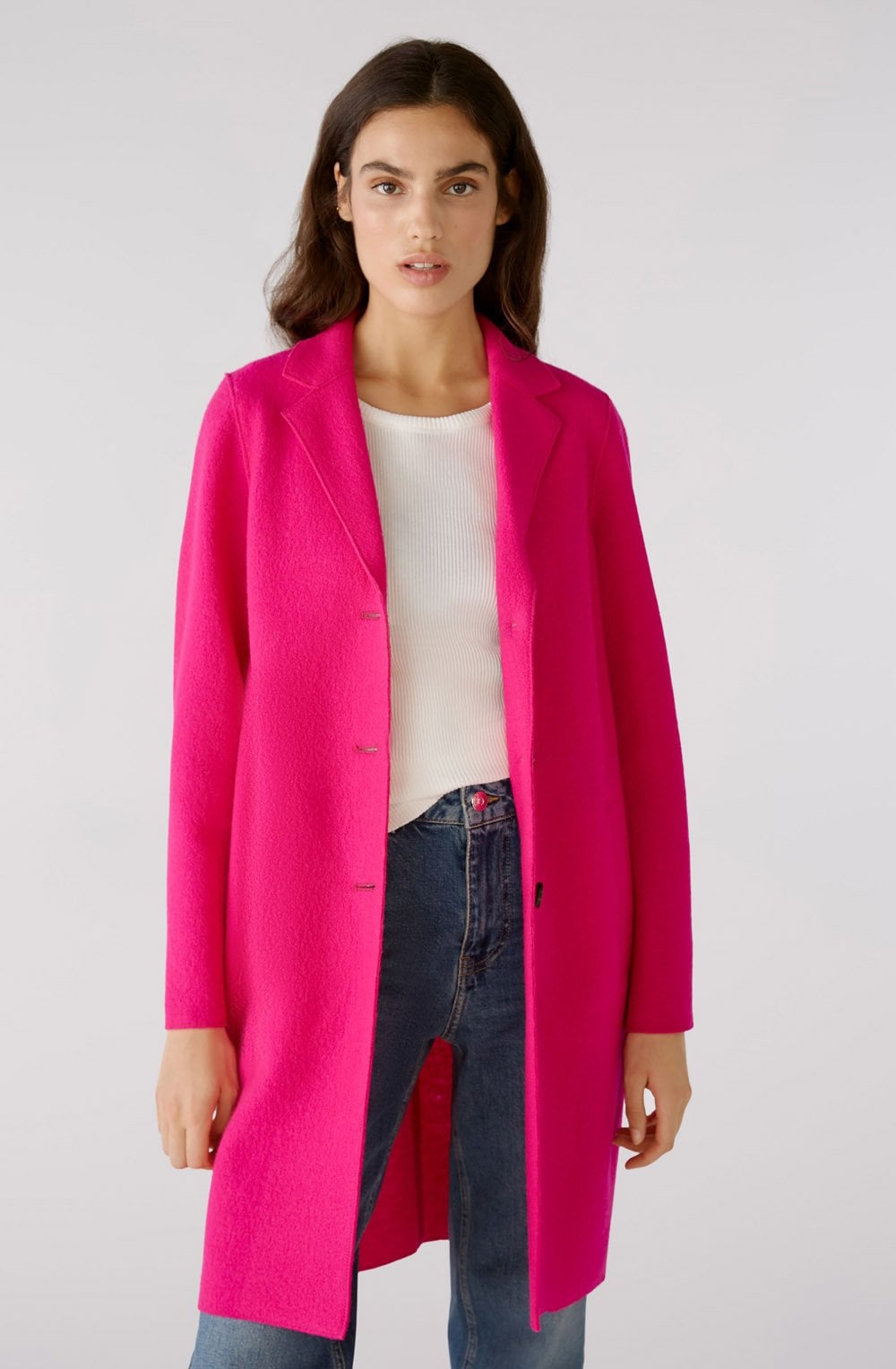 Pink Boiled Wool Coat