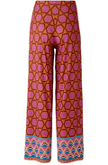 Pink Bold Print Wide Leg Jersey Trousers