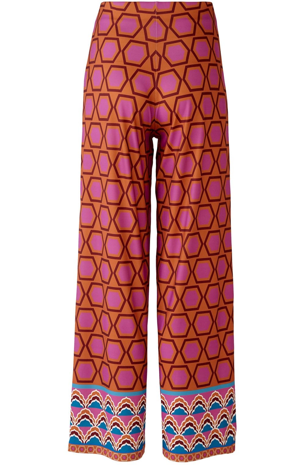 Pink Bold Print Wide Leg Jersey Trousers