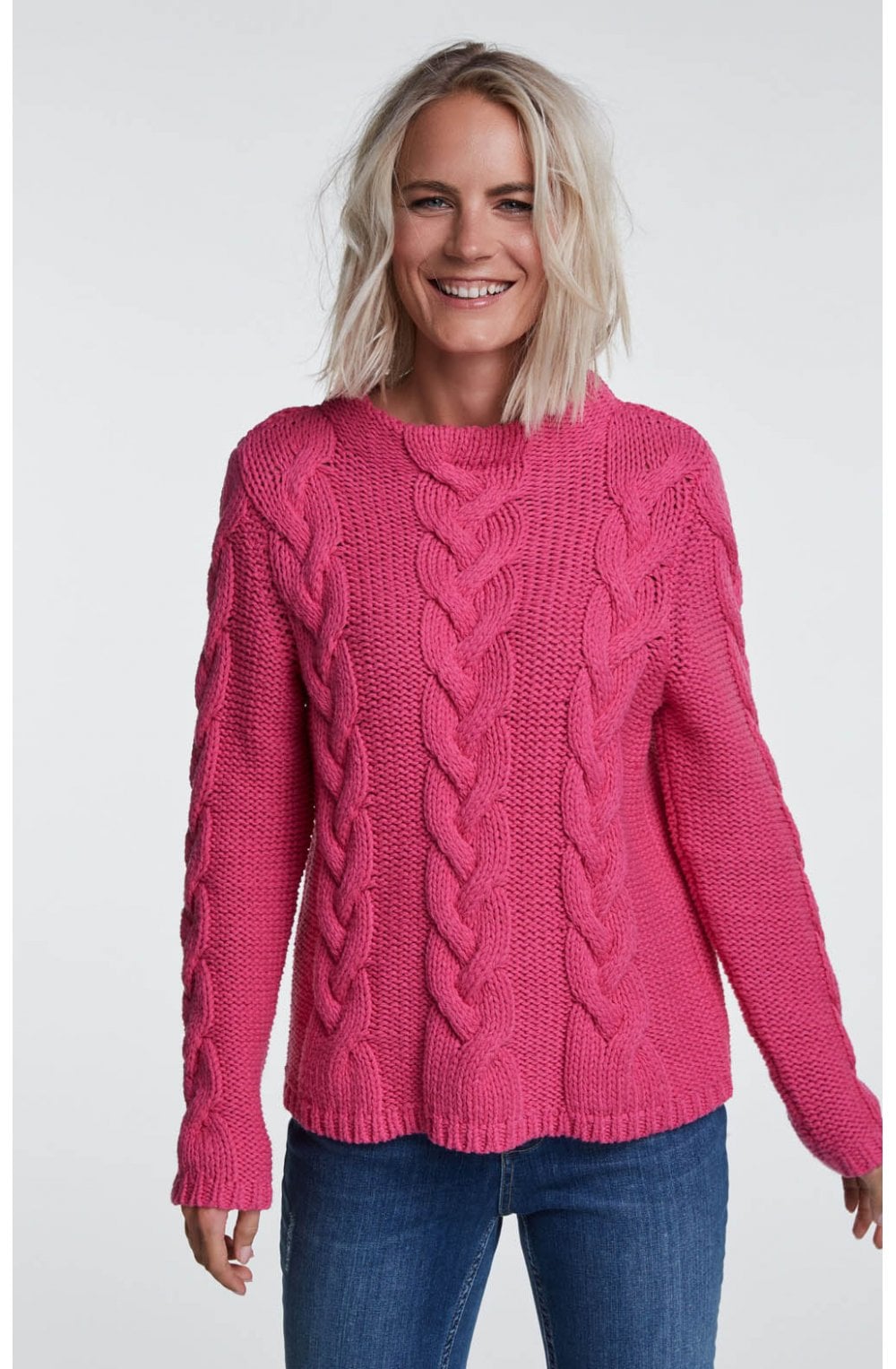 Pink Cable Knit Jumper