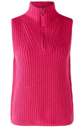 Pink Chunky Knit Half Zip Slip Over
