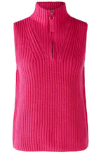 Pink Chunky Knit Half Zip Slip Over