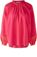 Pink Cotton Tunic With Contrast Embroidery