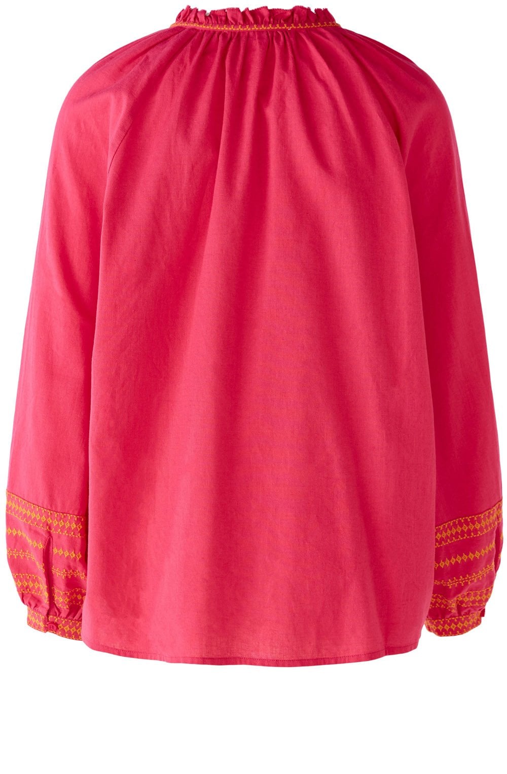 Pink Cotton Tunic With Contrast Embroidery