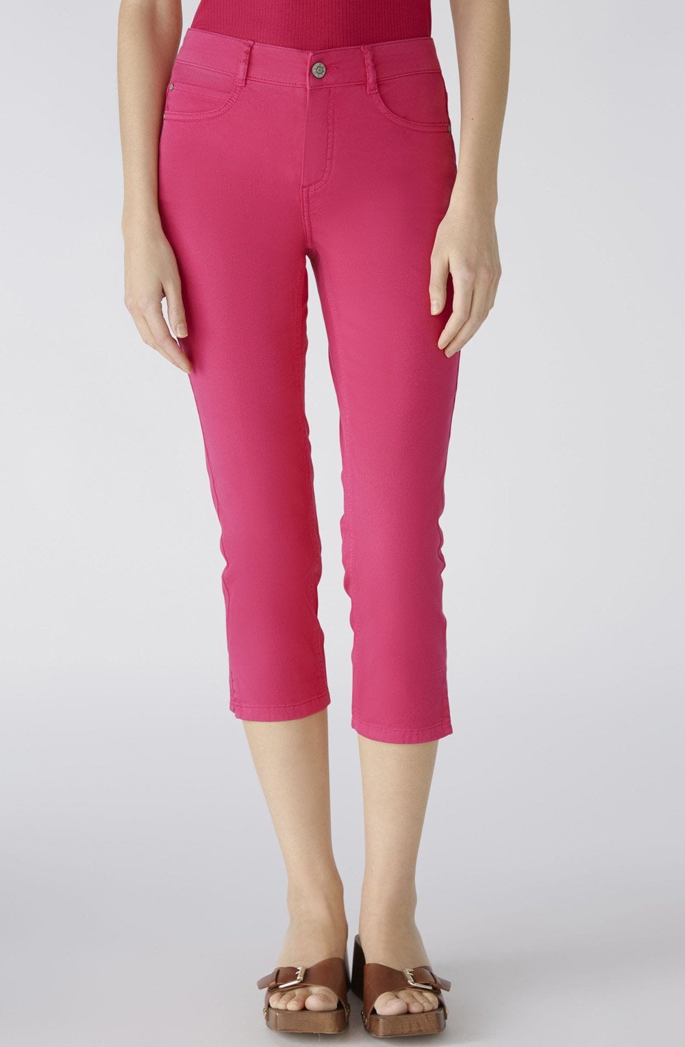 Pink Cropped Skinny Jeans