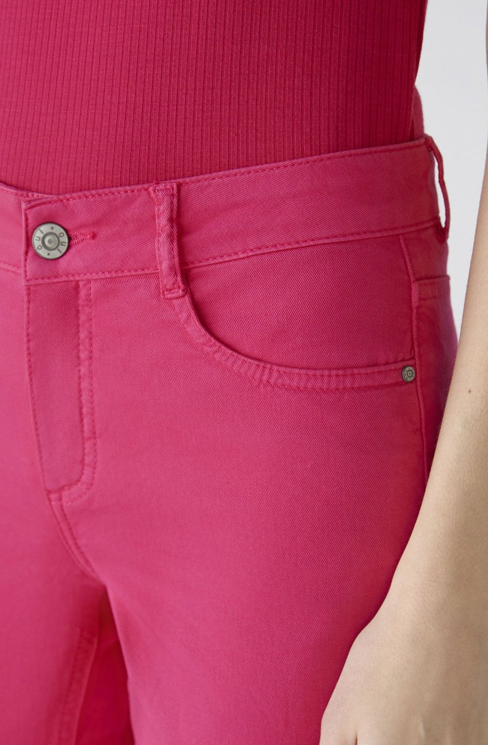 Pink Cropped Skinny Jeans
