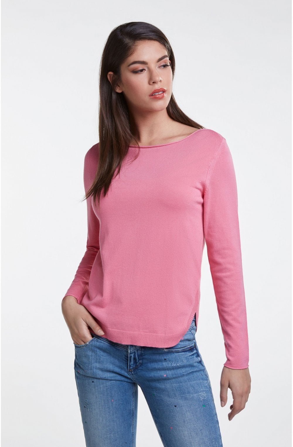 Pink Fine Knit Jumper