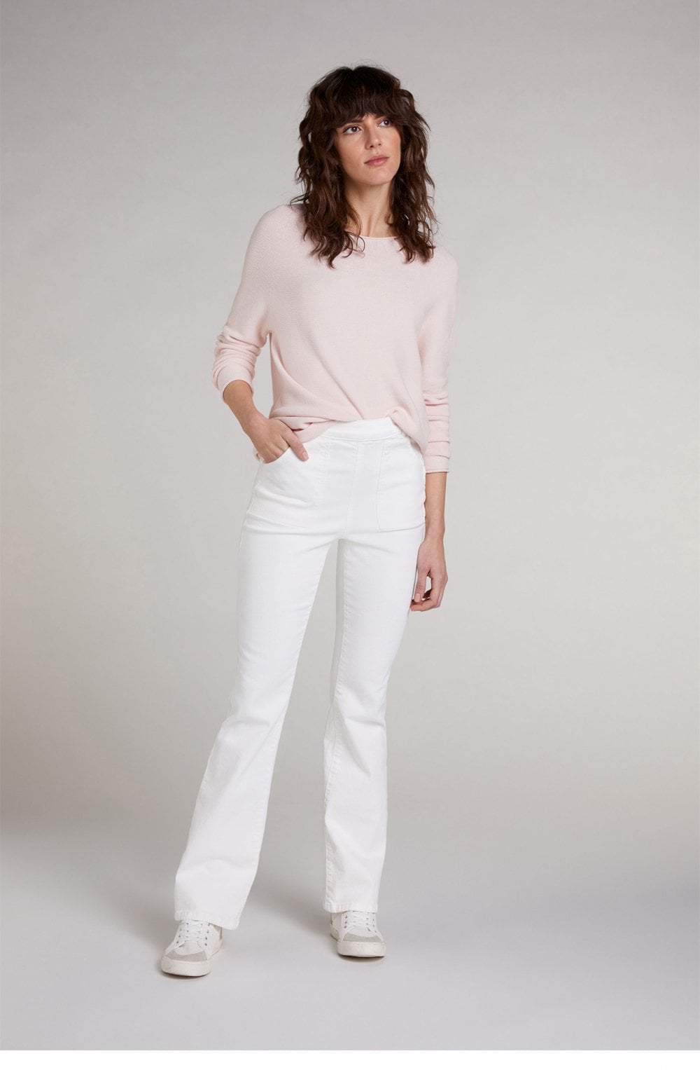 Pink Fine Ribbed Knit Jumper