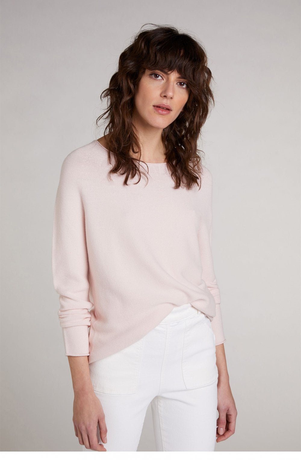 Pink Fine Ribbed Knit Jumper