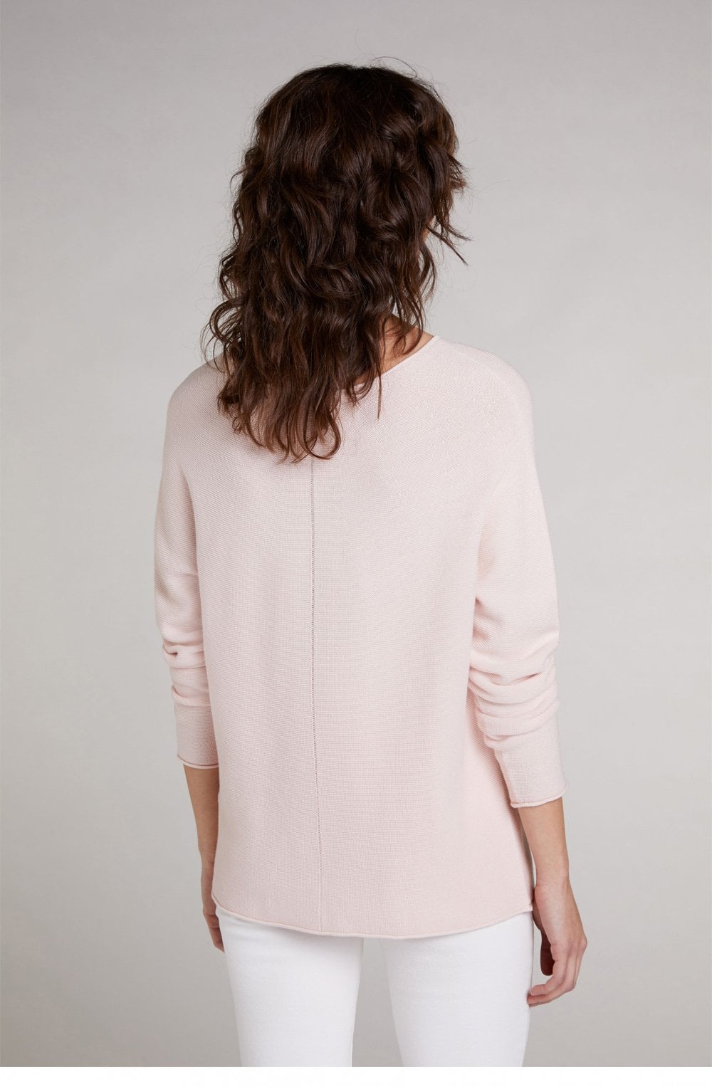 Pink Fine Ribbed Knit Jumper