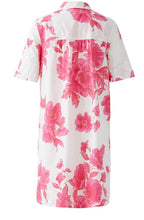 Pink Floral Collared Shift Dress