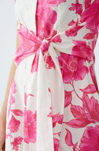 Pink Floral Collared Sleeveless Dress