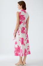 Pink Floral Collared Sleeveless Dress
