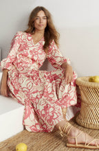 Pink Floral Tiered Wrap Dress