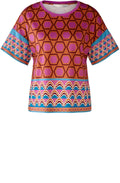 Pink Geometric Print Silky Blouse