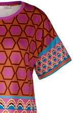 Pink Geometric Print Silky Blouse