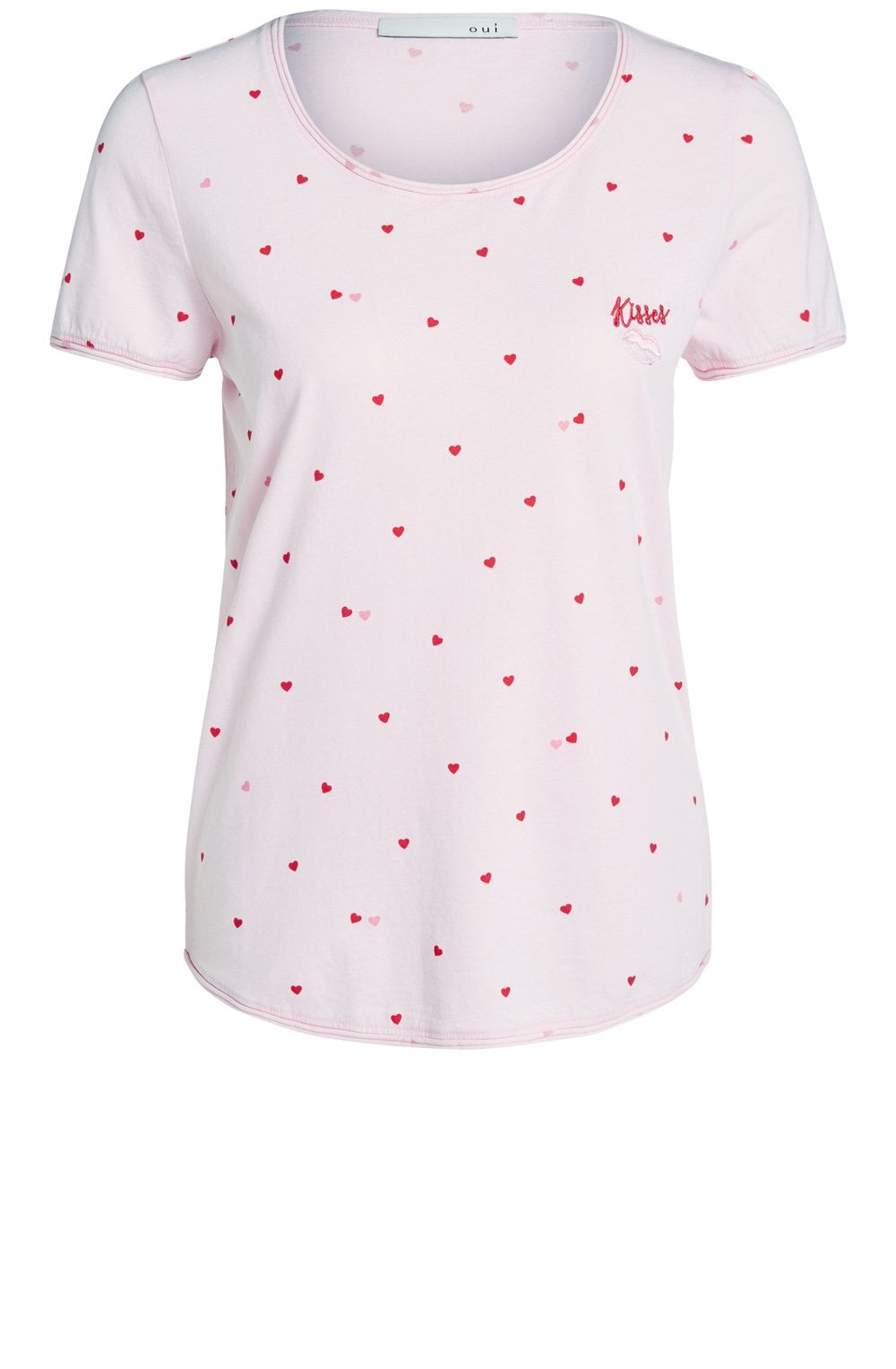 Pink Heart Print T Shirt