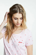 Pink Heart Print T Shirt