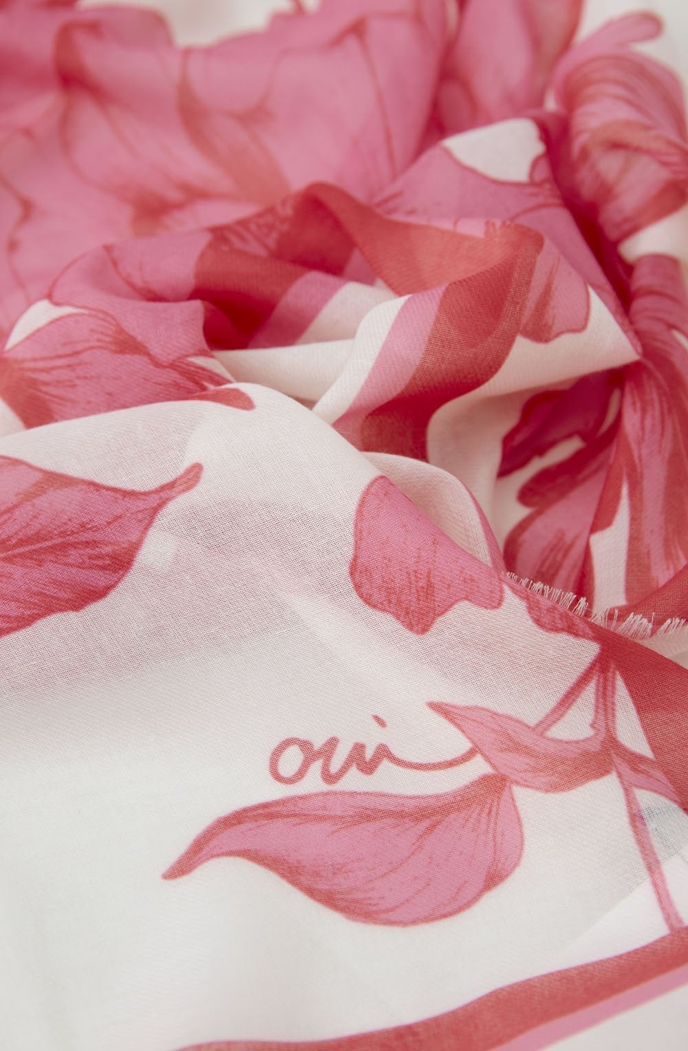 Pink Lightweight Floral Scarf