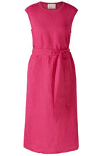 Pink Linen Cotton Patch Midi Dress
