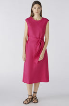 Pink Linen Cotton Patch Midi Dress