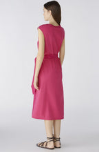 Pink Linen Cotton Patch Midi Dress