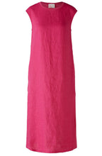 Pink Linen Cotton Patch Midi Dress