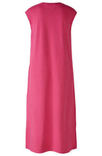 Pink Linen Cotton Patch Midi Dress