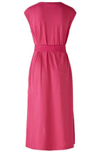 Pink Linen Cotton Patch Midi Dress