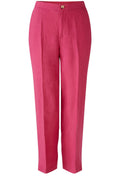 Pink Linen Cropped Trousers