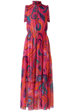 Pink Orange Chiffon Maxi Dress