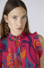 Pink Orange Chiffon Maxi Dress