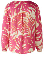 Pink Palm Leaf Silky Blouse