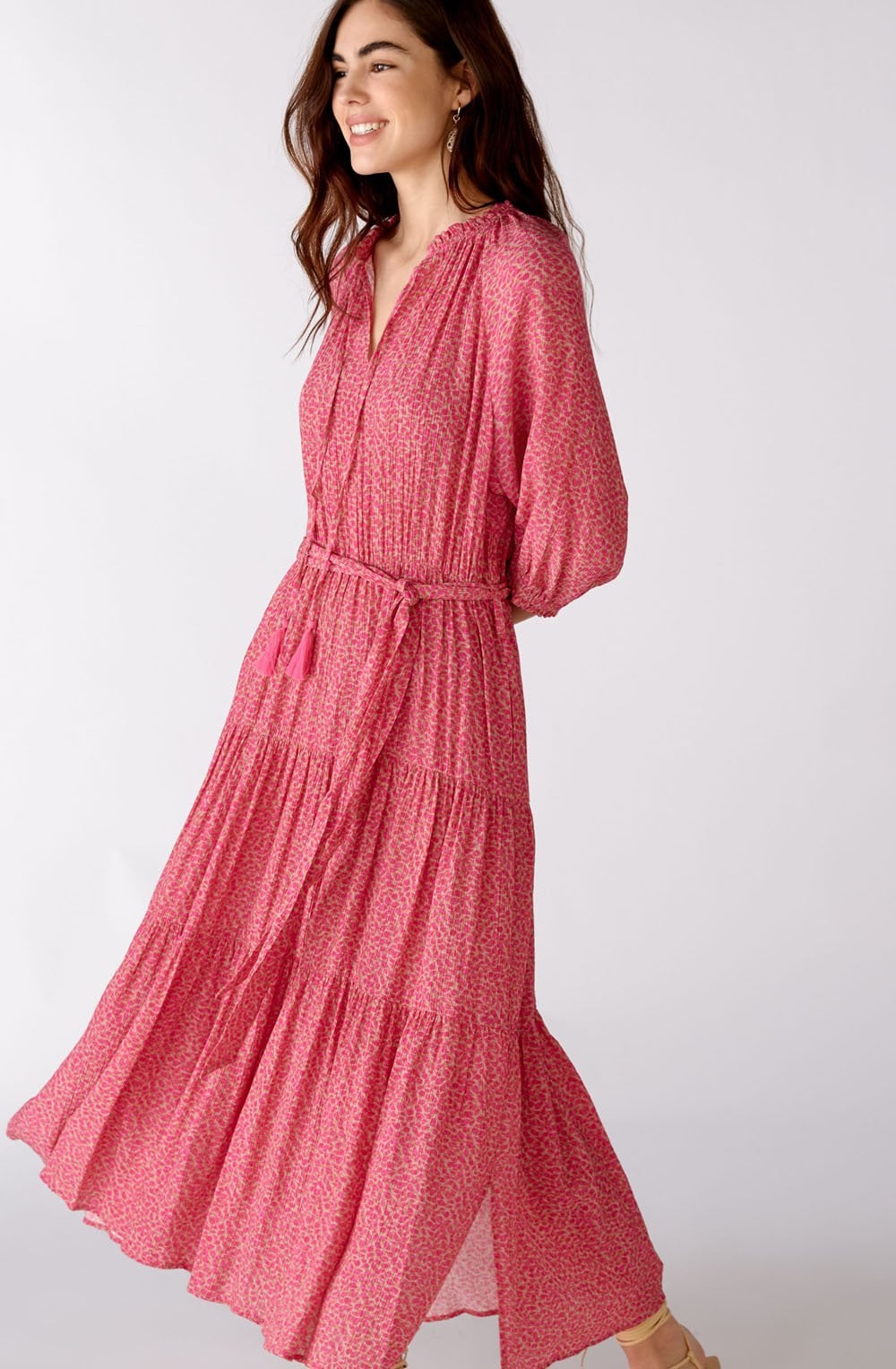 Pink Patterned Maxi Dress