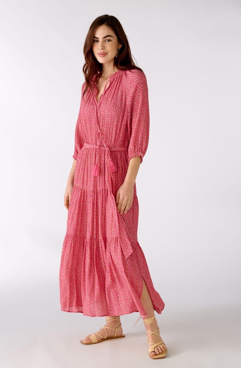 Pink Patterned Maxi Dress