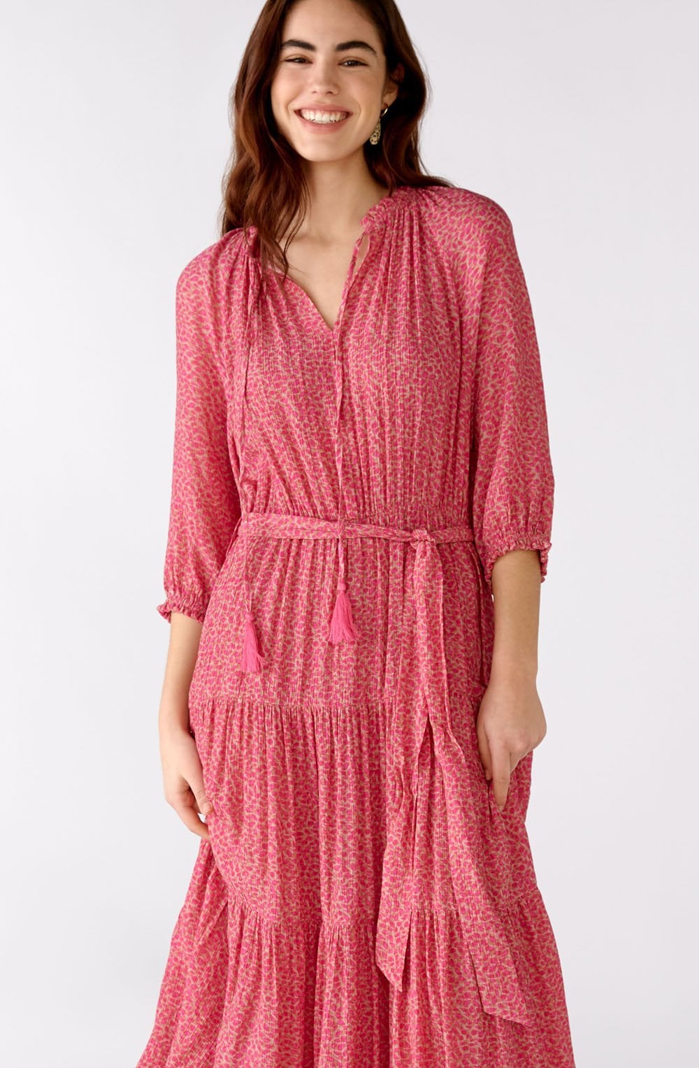 Pink Patterned Maxi Dress