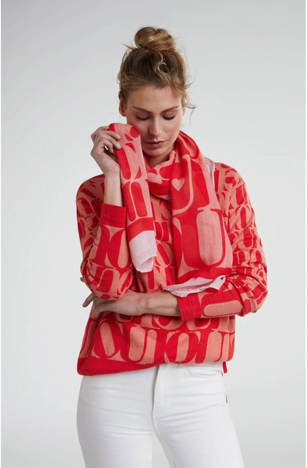Pink Patterned Scarf