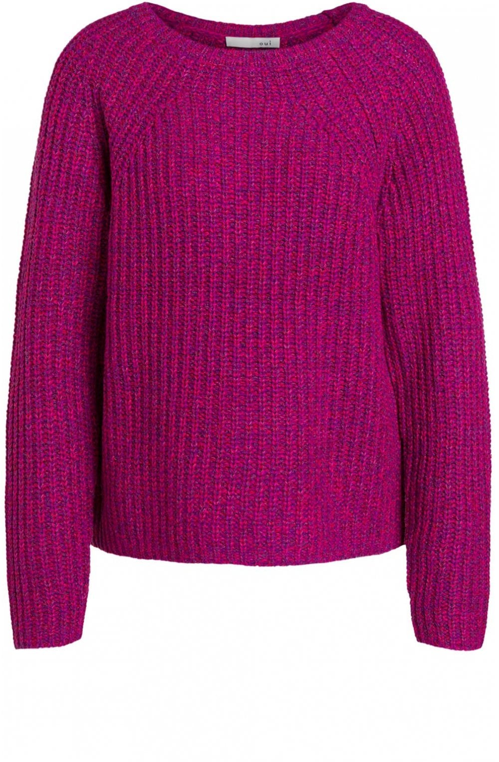 Pink Purple Ribbed Jumper