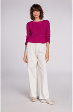 Pink Purple Ribbed Jumper