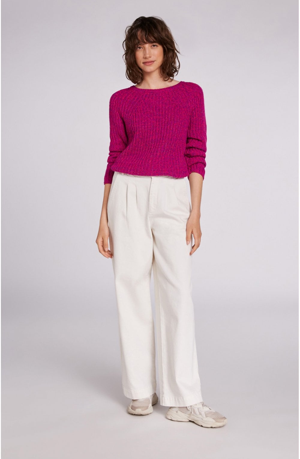 Pink Purple Ribbed Jumper