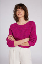 Pink Purple Ribbed Jumper