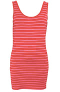 Pink Red Striped Vest Top