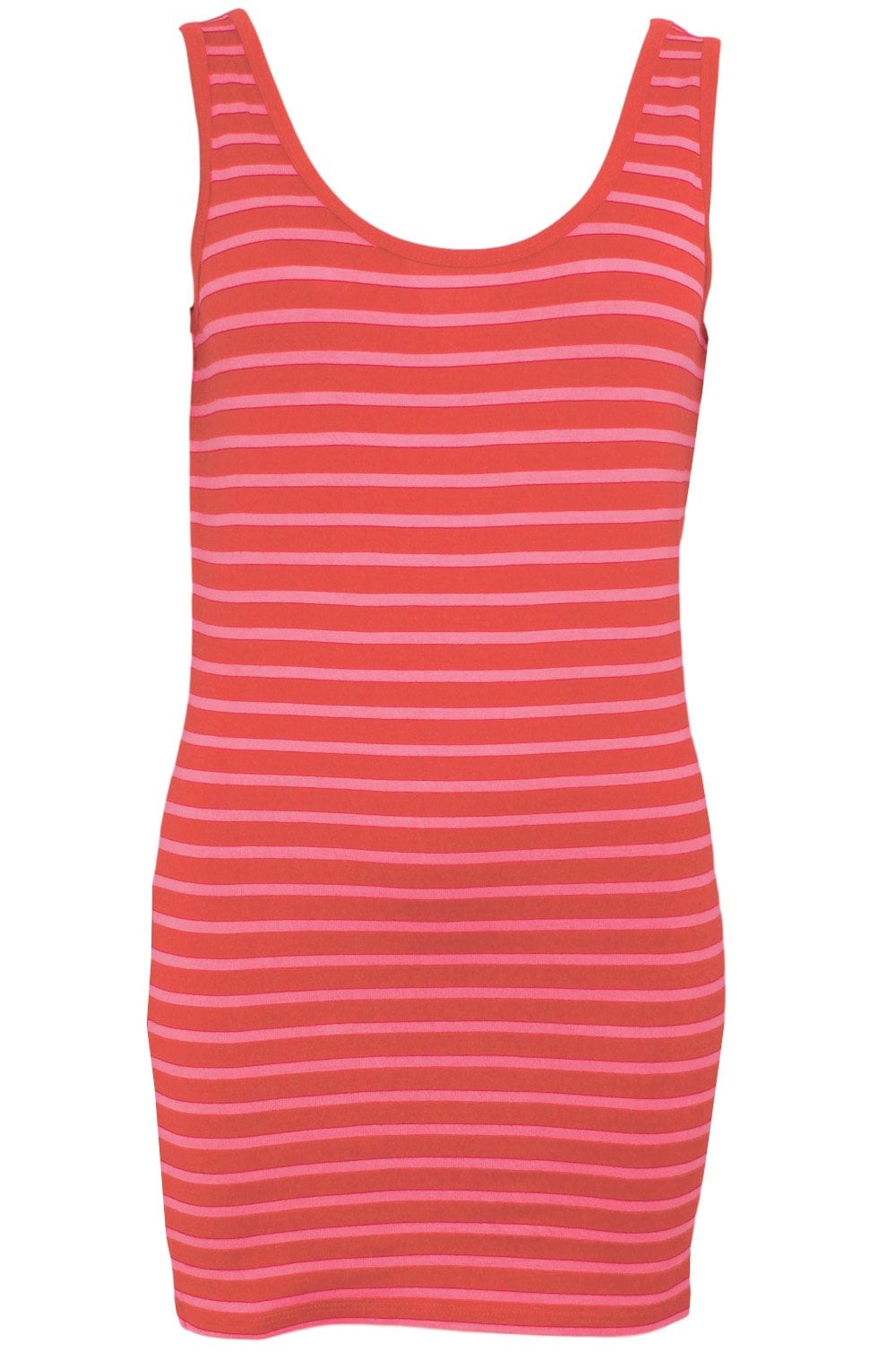 Pink Red Striped Vest Top